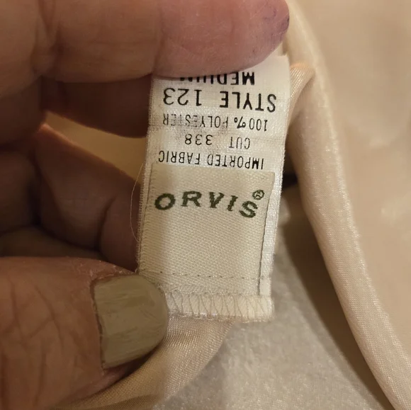 Vintage Orvis Sleeveless Satin Polyester Tank Top Champagne Gold Shade Size M - Picture 6 of 11